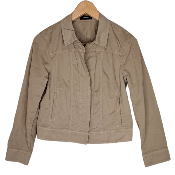 Theory Jackets & Blazers - Theory Khaki Button-Down Jacket